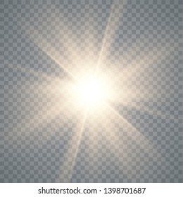 Glow light effect. Star burst with sparkles.Sun flash with rays and spotlight. Vector illustrator. 