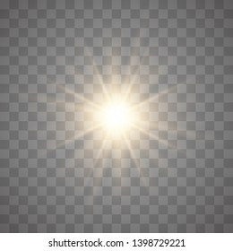 Glow light effect. Star burst with sparkles. Sun. Vector illustration eps 10