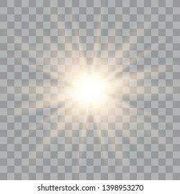 Glow light effect. Star burst with sparkles.Sun flash with rays and spotlight. Vector illustrator. 