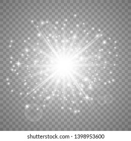 Glow light effect. Star burst with sparkles. Vector illustrator eps 10.