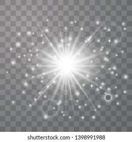 Glow light effect. Star burst with sparkles. Vector illustrator eps 10.