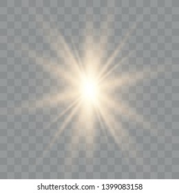 Glow light effect. Star burst with sparkles.Sun flash with rays and spotlight. Vector illustrator. 