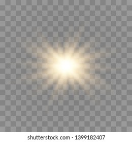 Glow light effect. Star burst with sparkles. Sun. Vector illustration eps 10