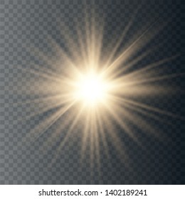 Glow light effect. Star burst with sparkles.Sun flash with rays and spotlight. Vector illustrator. 