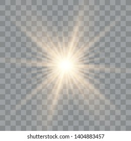 Glow light effect. Star burst with sparkles.Sun flash with rays and spotlight. Vector illustrator. 