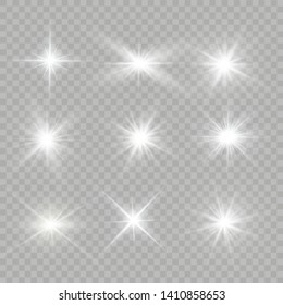 Glow light effect. Star burst with sparkles.Sun.