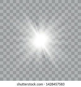 Glow light effect. Star burst with sparkles. Special effect isolated on transparent background. Vector illustration eps10