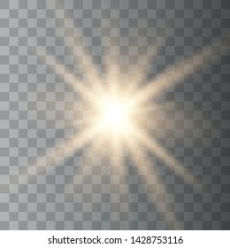 
Glow light effect. Star burst with sparkles. Transparent shine gradient glitter, bright flare. Glare texture.