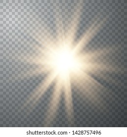 
Glow light effect. Star burst with sparkles. Transparent shine gradient glitter, bright flare. Glare texture.