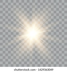 
Glow light effect. Star burst with sparkles. Transparent shine gradient glitter, bright flare. Glare texture.