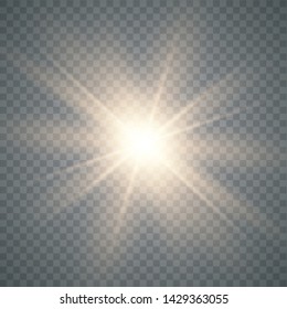 
Glow light effect. Star burst with sparkles. Transparent shine gradient glitter, bright flare. Glare texture.