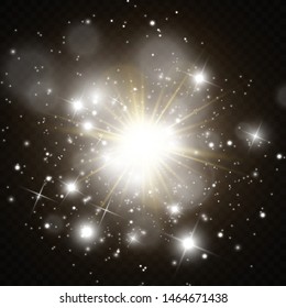 Glow light effect. Star burst with sparkles.Sun. Vector illustration