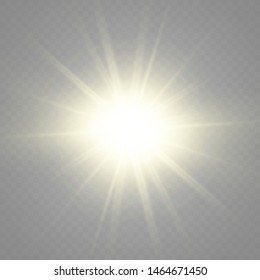 Glow light effect. Star burst with sparkles.Sun. Vector illustration