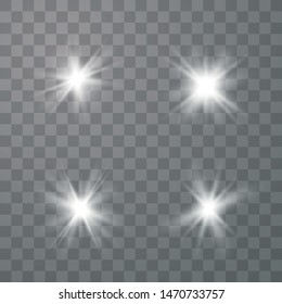 Glow light effect. Star burst with sparkles. The star flashed sparks. Vector illustration EPS10.