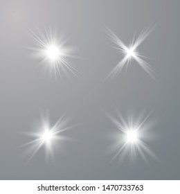 Glow light effect. Star burst with sparkles. The star flashed sparks. Vector illustration EPS10.