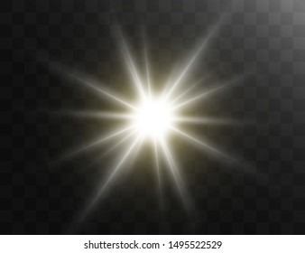 Glow light effect. Star burst with sparkles.Sun. Vector illustration