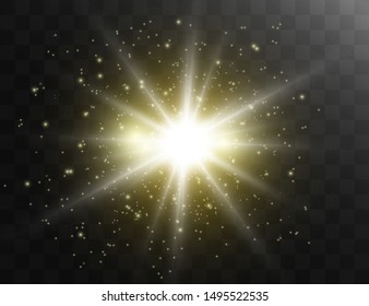 Glow light effect. Star burst with sparkles.Sun. Vector illustration