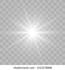 Glow light effect. Star burst with sparkles.Sun. Vector illustration