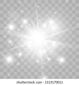 Glow light effect. Star burst with sparkles.Sun. Vector illustration