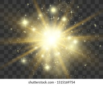Glow light effect. Star burst with sparkles.Sun. Vector illustration