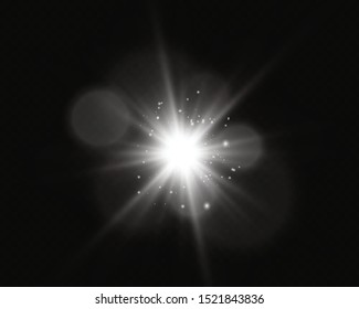 Glow light effect. Star burst with sparkles. sunlight.Glow golden light spark set on transparent background. Blur vector sparkles design collection. Explosive flash, sun, flare and shiny cloud.