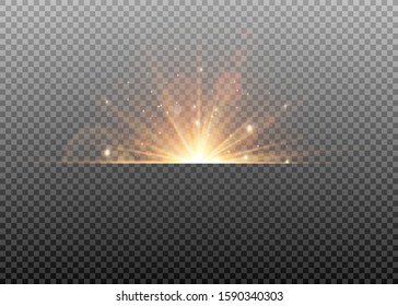 Glow light effect. Star burst with sparkles.Sun.