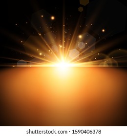 Glow light effect. Star burst with sparkles.Sun.