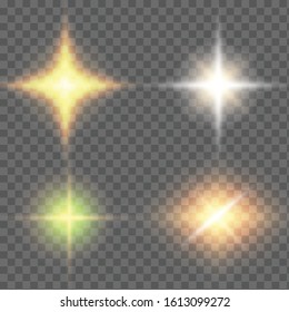 Glow light effect. Star burst with sparkles. Vector illustration