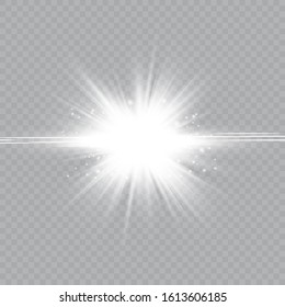 Glow light effect. Star burst with sparkles.Sun.
