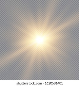 Glow light effect. Star burst with sparkles. Sun. Vector illustration.