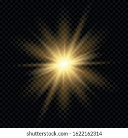 Glow light effect. Star burst with sparkles.Sun.