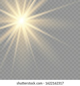Glow light effect. Star burst with sparkles.Sun.