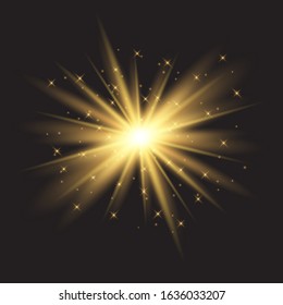 Glow light effect. Star burst with sparkles.Sun.