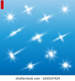 Glow light effect. Star burst with sparkles.Sun. Vector illustration