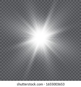 Glow light effect. Star burst with sparkles.Sun.