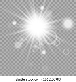 Glow light effect. Star burst with sparkles.Sun. Vector illustration