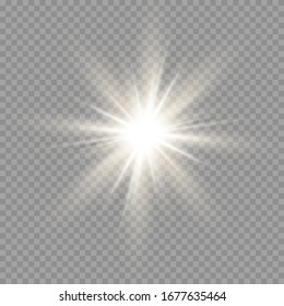 Glow Light Effect. Star Burst With Sparkles.Sun.