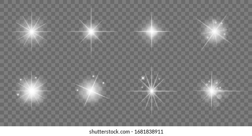 Glow light effect, star burst with sparkles, sunlight, shine glowing on isolated background vector illustration