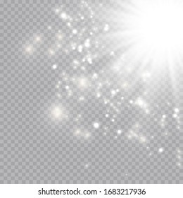 Glow light effect. Star burst with sparkles.Sun.