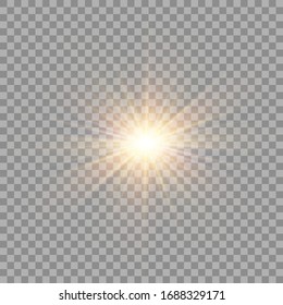 Glow light effect. Star burst with sparkles.Sun.