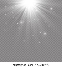 Glow light effect. Star burst with sparkles.Sun.