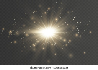 Glow light effect. Star burst with sparkles.Sun.