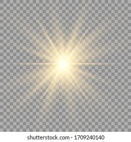 Glow light effect. Star burst with sparkles.Sun.