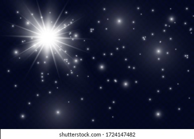 Glow light effect. Star burst with sparkles.Sun.
