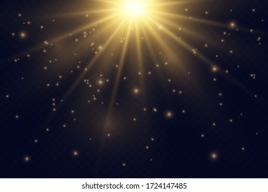 Glow light effect. Star burst with sparkles.Sun.