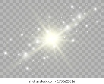 Glow light effect. Star burst with sparkles.Sun. Vector illustration