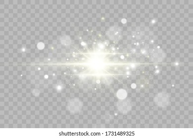 Glow light effect. Star burst with sparkles.Sun. Vector illustration