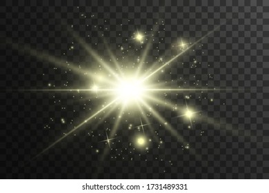Glow light effect. Star burst with sparkles.Sun. Vector illustration