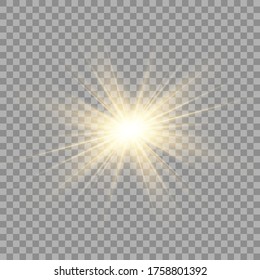 Glow light effect. Star burst with sparkles.Sun.