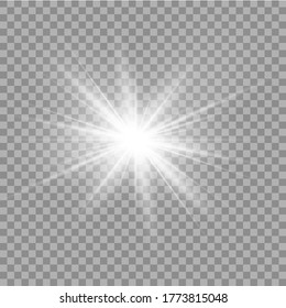 Glow light effect. Star burst with sparkles. Vector illustratio